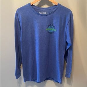 Margaritaville Mens Ocean Blue Crewneck long sleeve tee Size Medium